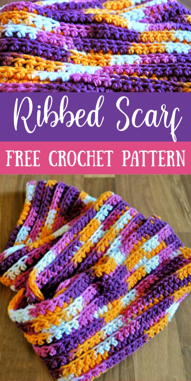 Free Crochet Pattern for a Ribbed Stair Stitch Scarf