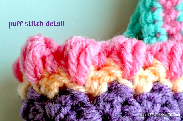 Crochet Seed Stitch Purse - Puff Stitch Detail