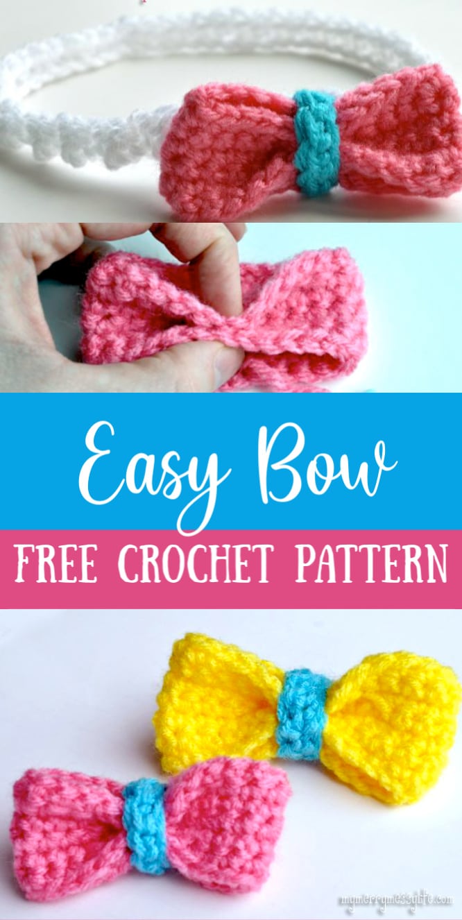 Free Crochet Pattern for a Bow - perfect for headbands, hats, and more!