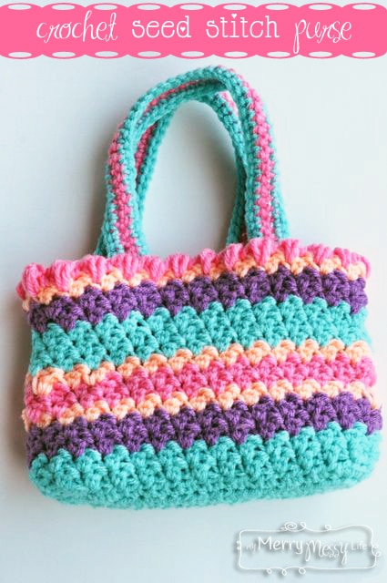 Free crochet purse pattern using the Crochet Seed Stitch