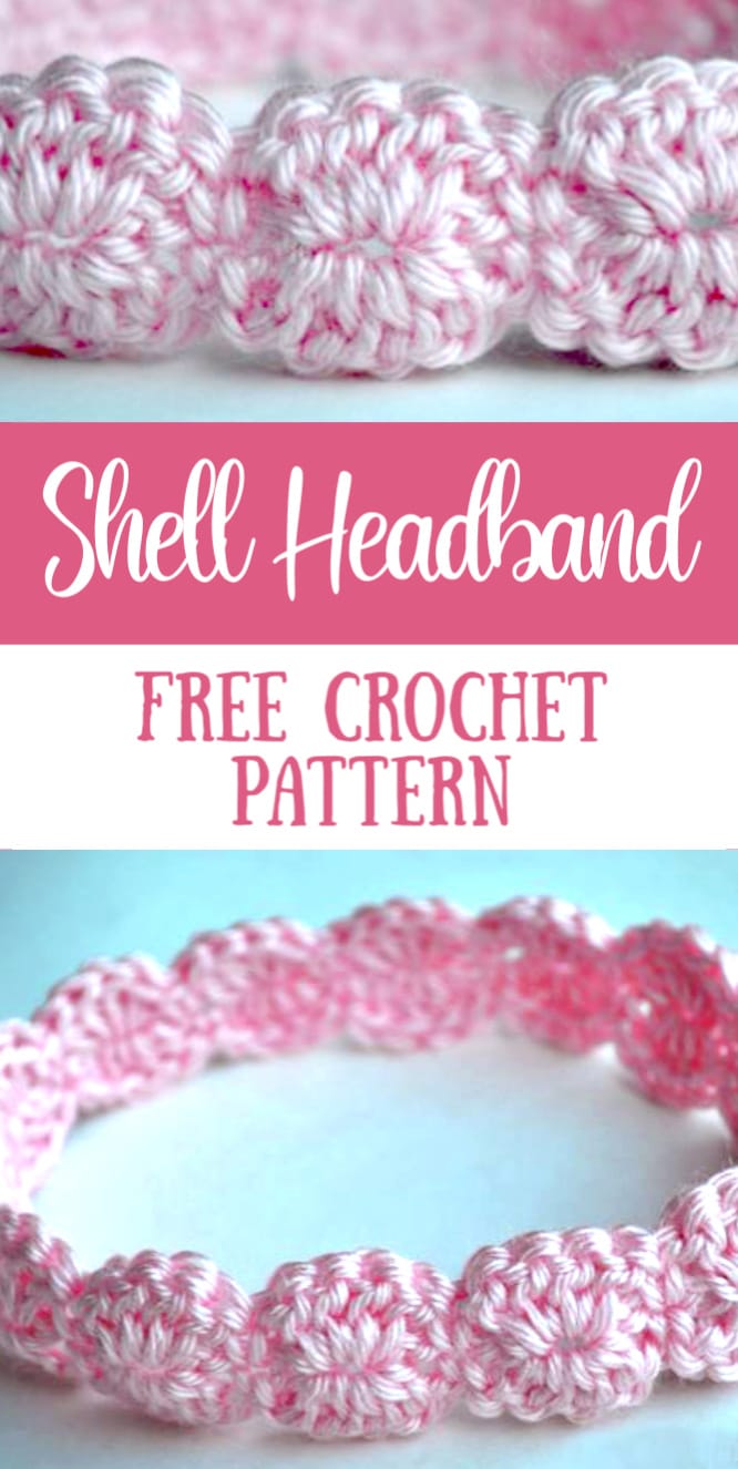 Free Crochet Pattern for a Shell Stitch Headband - perfect for a baby girl or a little girl!