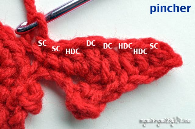 Crochet Crab Applique - The pincher