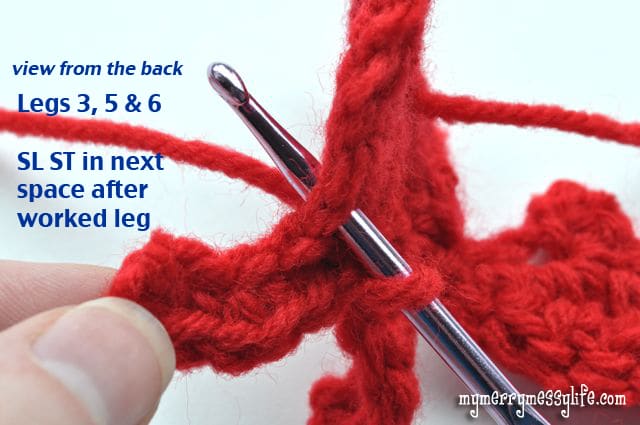 Crochet Crab Applique - The Legs