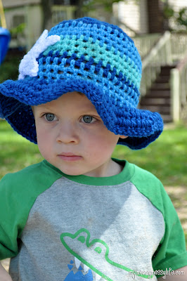 Double Crochet Ocean Sun Hat for Boys with Starfish