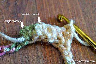 Crochet Pucker Stitch Baby Headband - Step 1