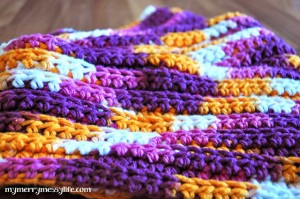 Free Scarf Pattern Worked in Back Loops Only with Double Crochet