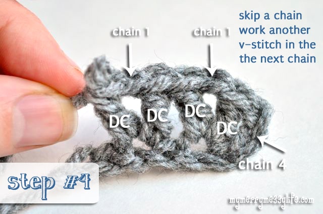 Crochet V-Stitch Tutorial - Step 4