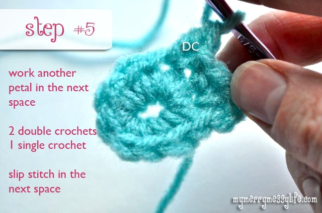 Free Crochet Pattern for an Easy, Tiny Flower - Step #5
