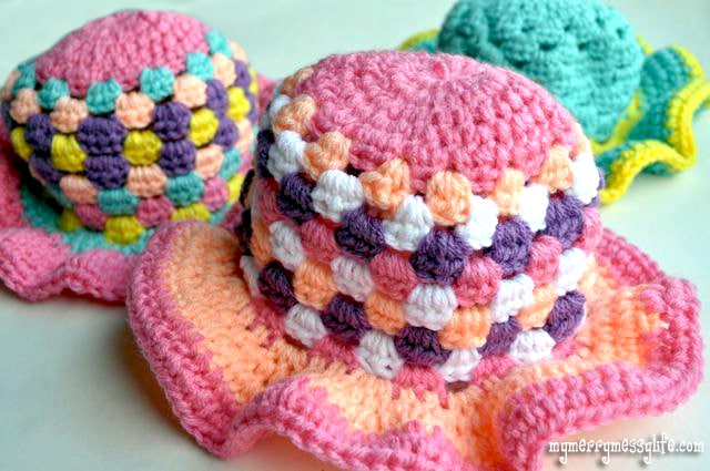 Free Crochet Granny Stitch Sun Hat Pattern for Toddlers - ages 12 months to 3 years. Free Crochet Pattern.