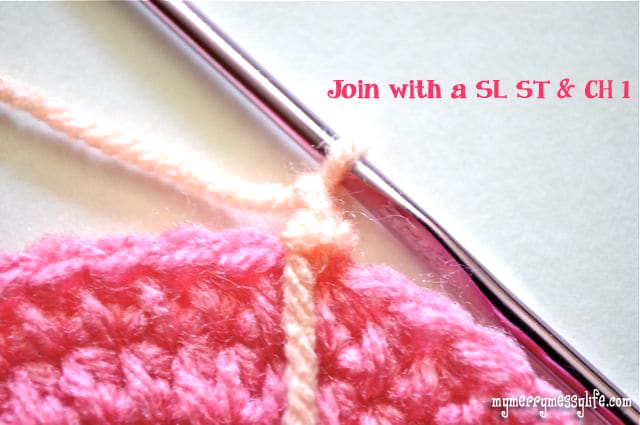Crochet Granny Stitch photo tutorial for working in the round