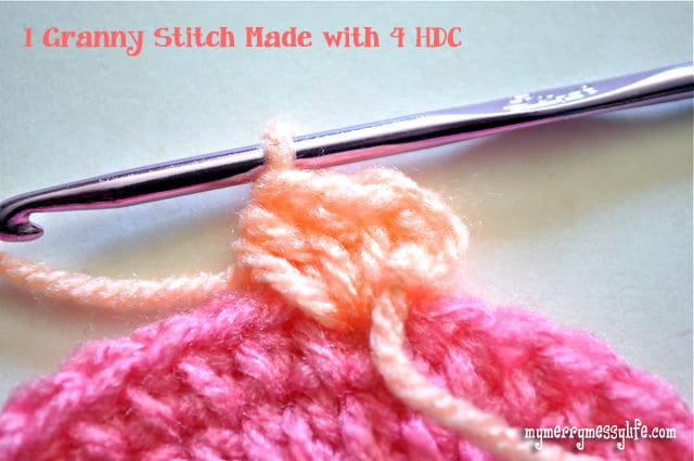Crochet Granny Stitch tutorial for working in the round