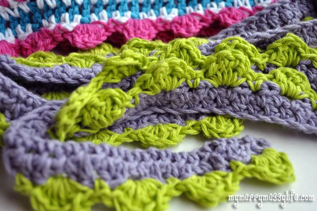 Crochet Shell Scarf in Spring Colors using Cotton Yarn
