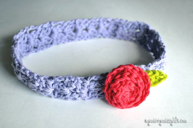 Free Crochet Patterns for a Cluster V-Stitch Headband and Rosette