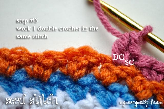 Crochet Seed Stitch Photo Tutorial - Step 3