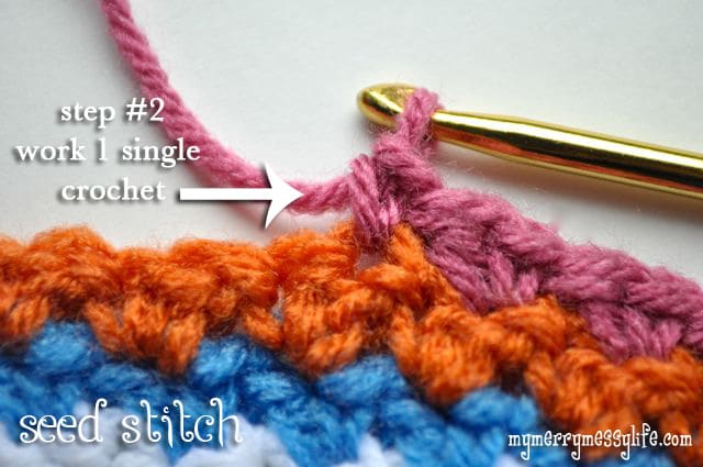 Crochet Seed Stitch Photo Tutorial - Step 2