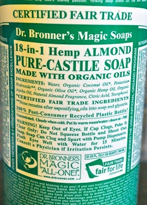 Dr. Bronner's Castile Soap Label