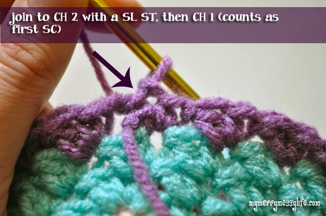 Crochet Seed Stitch Purse - How to Keep the Same Color, Step 2