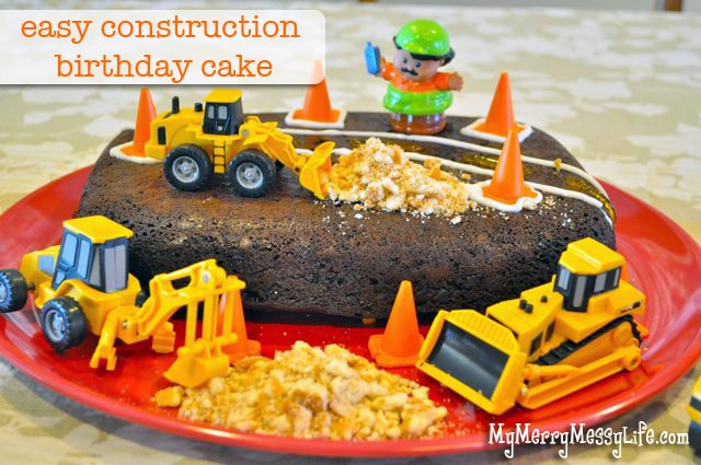Easy Construction Birthday Cake Decorations