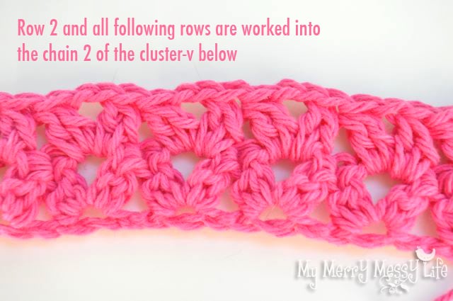 Crochet Cluster V-Stitch Photo Tutorial - Step 10 part 2