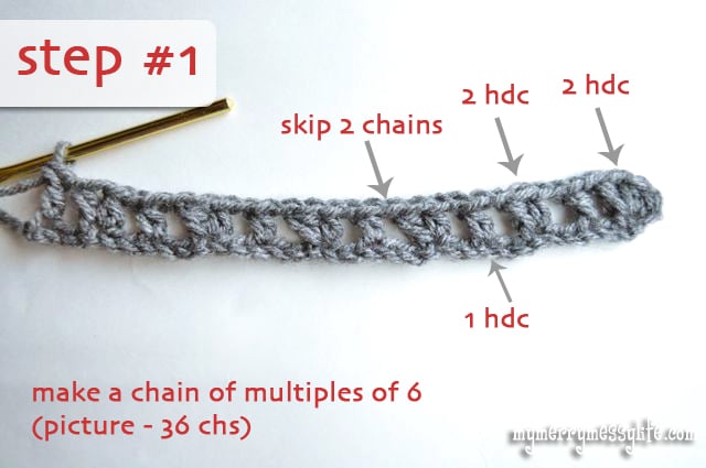 Crochet Crocodile Stitch Tutorial - Make a Chain of Multiples of 6