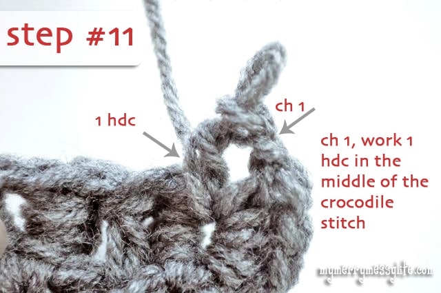 Crochet Crocodile Stitch Tutorial - Step 11