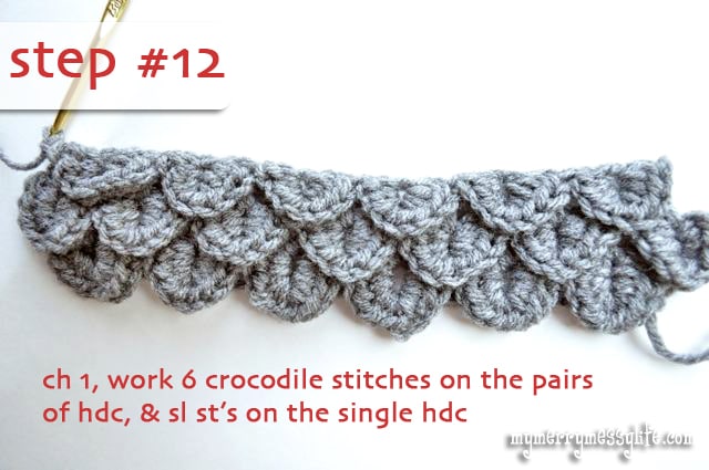 Crochet Crocodile Stitch Tutorial - Step 12