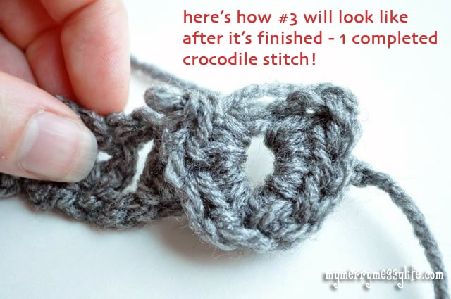 Crochet Crocodile Stitch Tutorial - First Completed Crocodile Stitch Tutorial