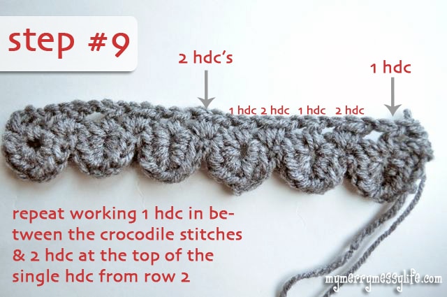 Crochet Crocodile Stitch Tutorial - Step 9