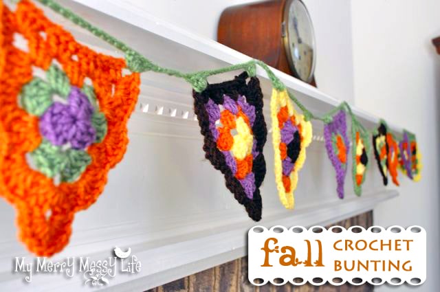 Crochet Granny Triangle Fall Bunting