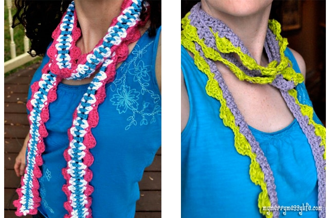 Crochet Skinny Shell Scarf {free crochet pattern}