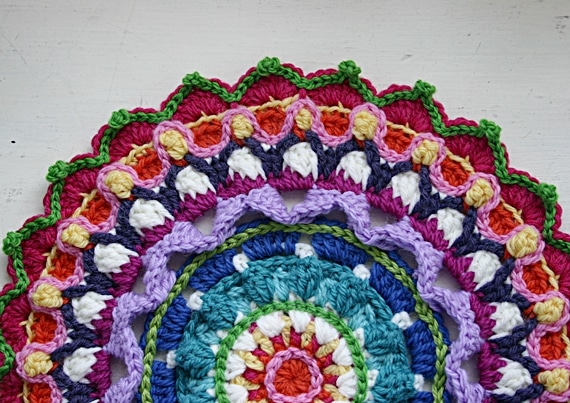 Crochet Mandala Stool Cover