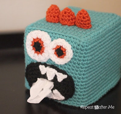 Crochet Monster Kleenex Box Cover by Repeat Crafter Me