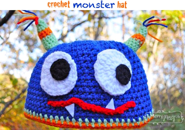 My Merry Messy Life: Crochet Monster Hat - Free Crochet Pattern