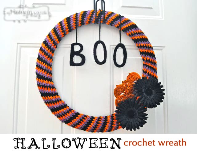 My Merry Messy Life: Halloween Crochet Wreath