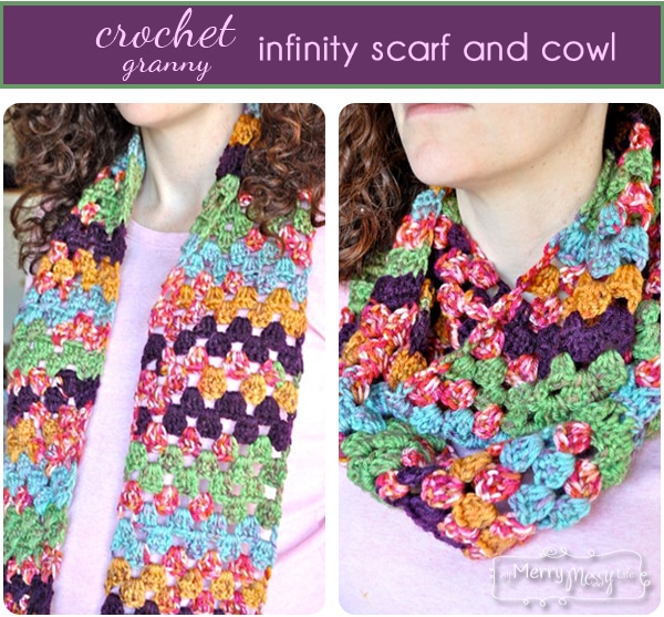 Crochet Granny Infinity Scarf and Cowl – Free Crochet Pattern