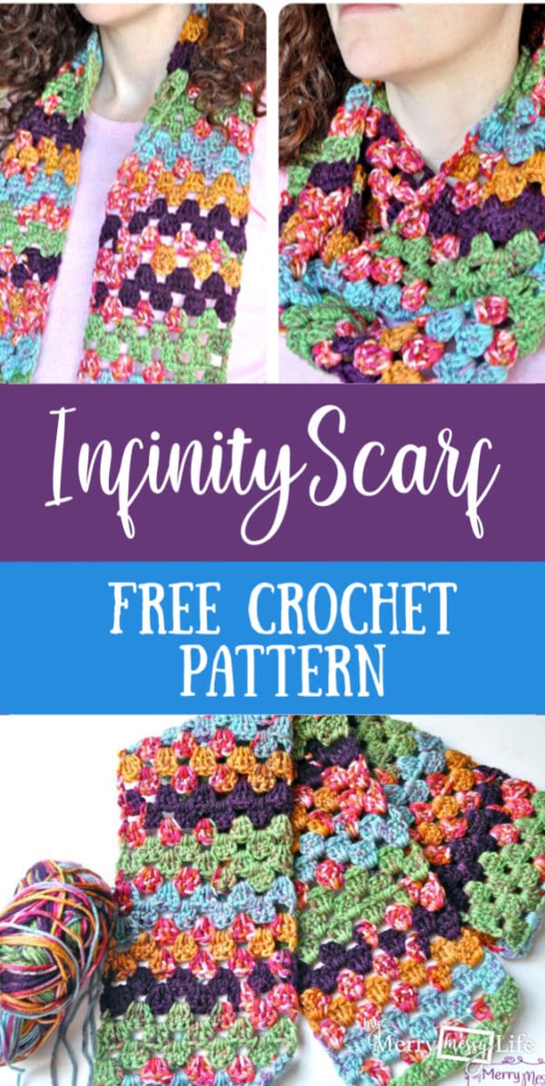 Crochet Granny Infinity Scarf and Cowl - Free Crochet Pattern – My ...