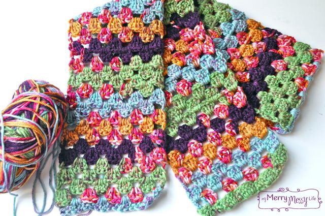 My Merry Messy Life: Crochet Granny Stitch Infinity Scarf and Cowl Free Pattern