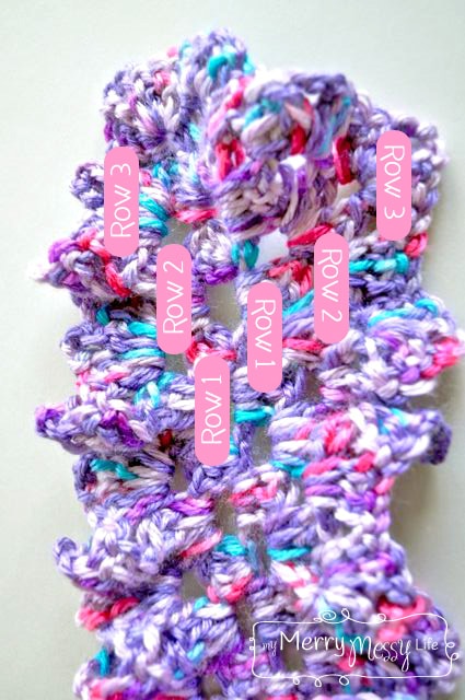 Crochet Swirly Scarf Free Pattern - 3 Rows