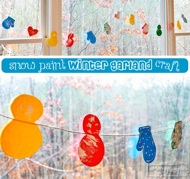 Crafting with Kids – Snow Paint Winter & Valentine’s Garland