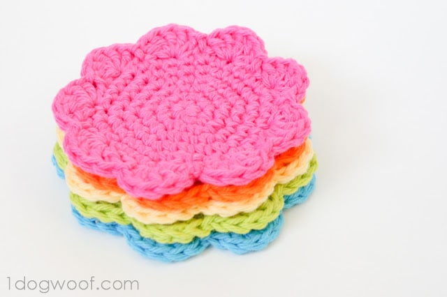 Crochet Flower Coasters Free Pattern