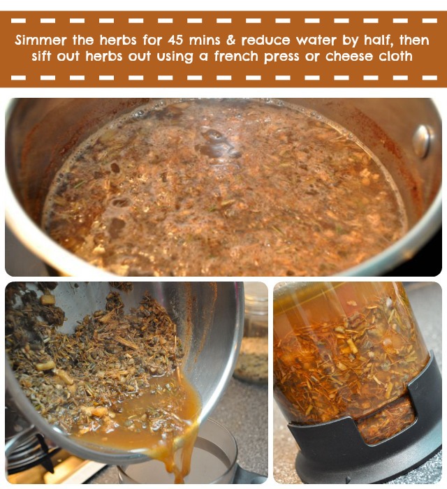 Homemade Natural Cough Syrup - Simmer the Herbs and Sift