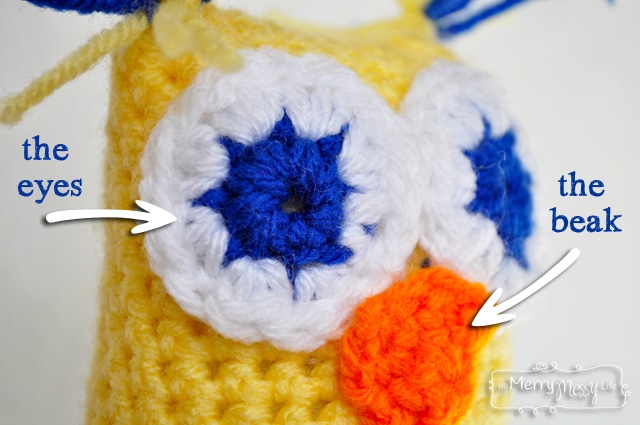 Crochet Owl Lovey Blanket - Pattern for the Eyes and Beak