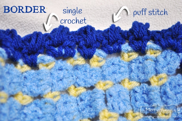 Crochet Owl Blanket Lovey - Picture of the Border