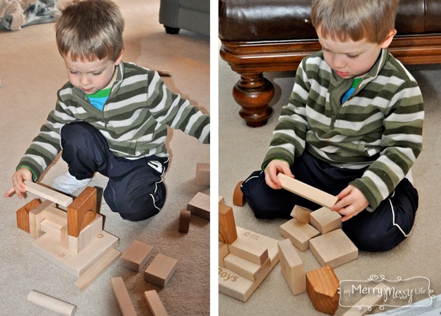 Gabe Playing with Blocks from Larsen Toy Lab