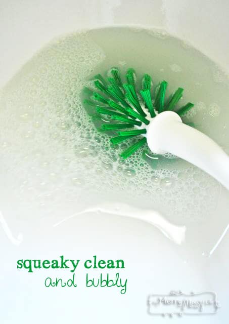 Non-Toxic Toilet Bowl Cleaner Recipe gets the toilet squeaky clean!