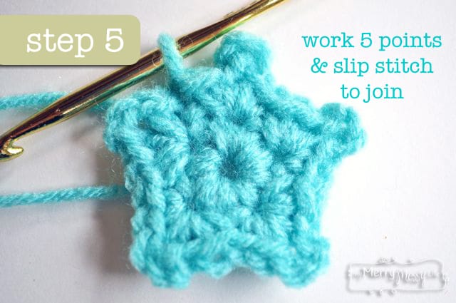 Crochet Mini Star Applique - Step 5