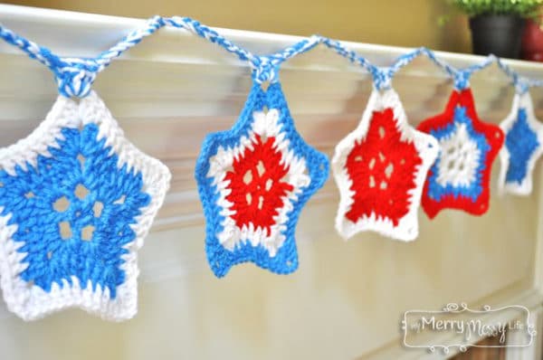 My Merry Messy Life: Crochet Star Spangled Banner Garland - Free Pattern