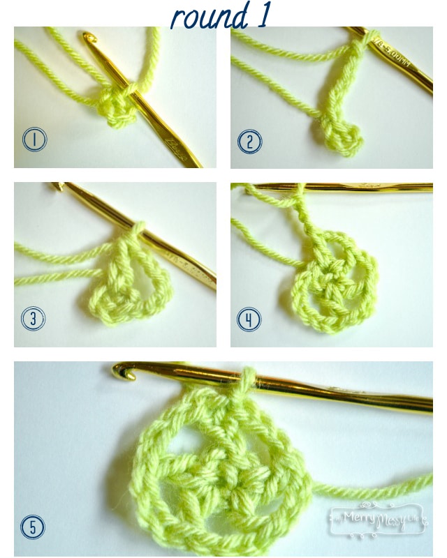 Crochet Lacy Star Free Pattern - Photo Tutorial Round 1