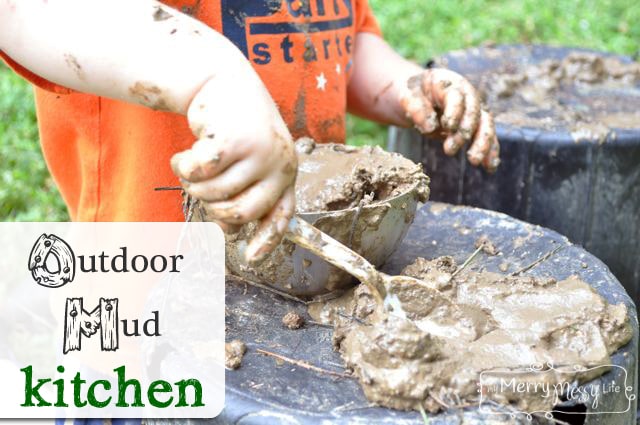 Outdoor Mud Kitchen fun with Kids