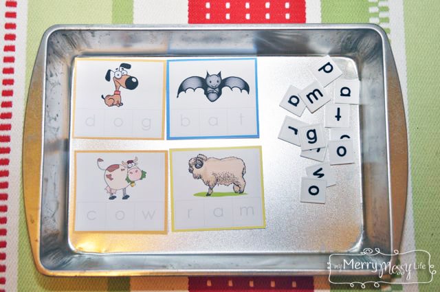 Montessori Preschool Tray - Learn to Spell and Letter Recognition